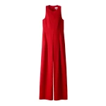 ME+EM ME+EM AM-PM Wide-Leg Jumpsuit in Ruby Red - Jumpsuit - Intelligent British Fashion at Coveti