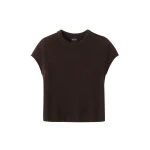 ME+EM ME+EM Baby Tee in Cocoa Brown - Knitwear - Intelligent British Fashion at Coveti