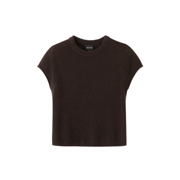 ME+EM ME+EM Baby Tee in Cocoa Brown - Knitwear - Intelligent British Fashion at Coveti