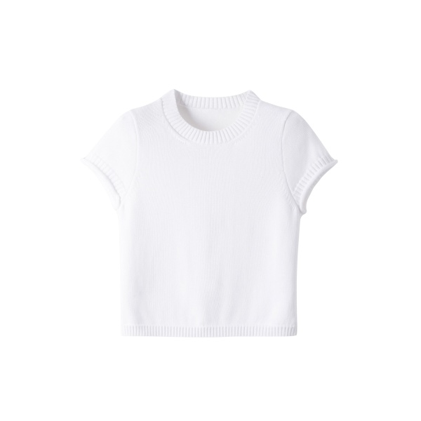 ME+EM ME+EM Baby Tee in Fresh White - Knitwear - Intelligent British Fashion at Coveti