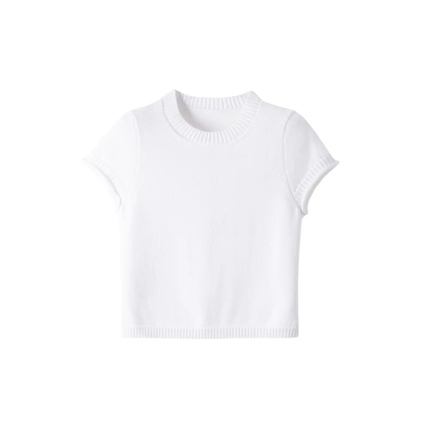 ME+EM ME+EM Baby Tee in Fresh White - Knitwear - Intelligent British Fashion at Coveti