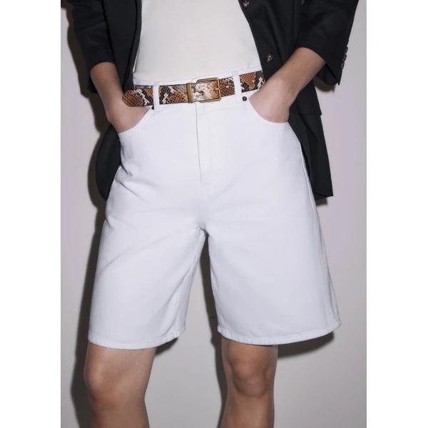 ME+EM ME+EM Bermuda Short in Soft White Wash - Shorts - Intelligent British Fashion at Coveti