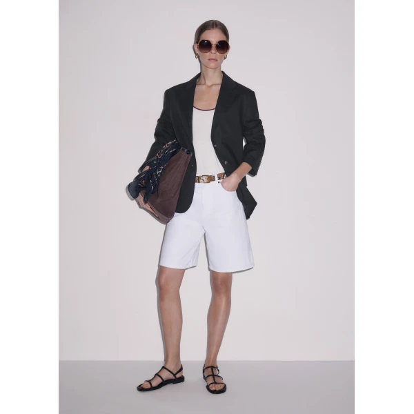 ME+EM ME+EM Bermuda Short in Soft White Wash - Shorts - Intelligent British Fashion at Coveti