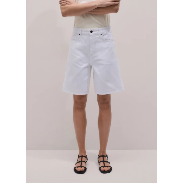 ME+EM ME+EM Bermuda Short in Soft White Wash - Shorts - Intelligent British Fashion at Coveti