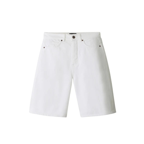 ME+EM ME+EM Bermuda Short in Soft White Wash - Shorts - Intelligent British Fashion at Coveti