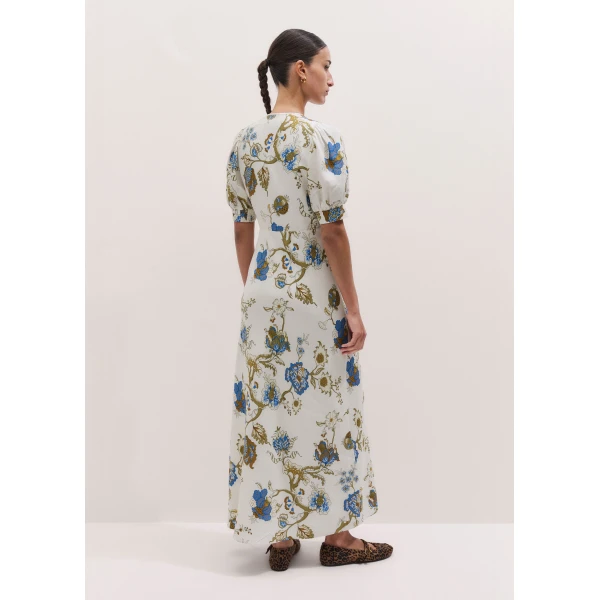 ME+EM ME+EM Bias Cut Maxi Dress in Light Cream/Multi - Dresses - Intelligent British Fashion at Coveti