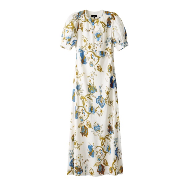 ME+EM ME+EM Bias Cut Maxi Dress in Light Cream/Multi - Dresses - Intelligent British Fashion at Coveti