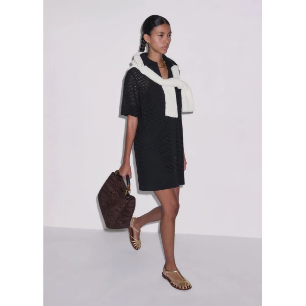 ME+EM ME+EM Broderie Short Dress in Black - Dresses - Intelligent British Fashion at Coveti