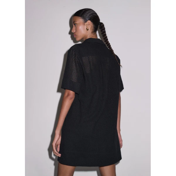ME+EM ME+EM Broderie Short Dress in Black - Dresses - Intelligent British Fashion at Coveti