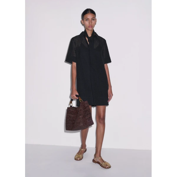 ME+EM ME+EM Broderie Short Dress in Black - Dresses - Intelligent British Fashion at Coveti