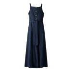 ME+EM ME+EM Button Front Maxi Dress in Navy - Dresses - Intelligent British Fashion at Coveti