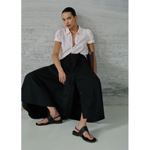 ME+EM ME+EM Button Front Maxi Skirt in Black - Skirts - Intelligent British Fashion at Coveti