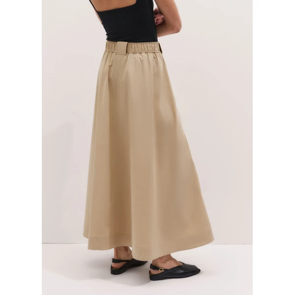 ME+EM ME+EM Button Front Maxi Skirt in Warm Stone - Skirts - Intelligent British Fashion at Coveti