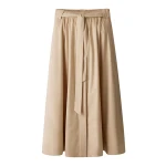 ME+EM ME+EM Button Front Maxi Skirt in Warm Stone - Skirts - Intelligent British Fashion at Coveti
