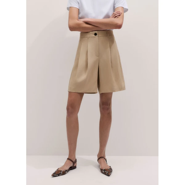 ME+EM ME+EM City Short in Warm Stone - Shorts - Intelligent British Fashion at Coveti