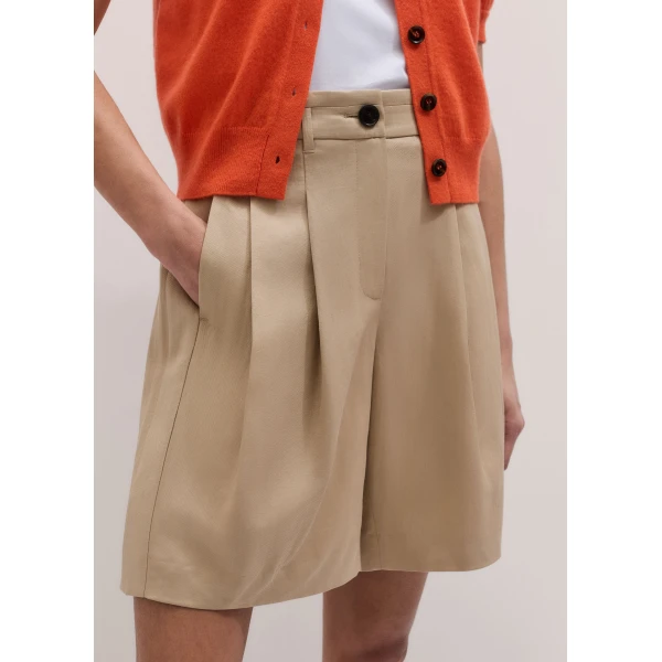 ME+EM ME+EM City Short in Warm Stone - Shorts - Intelligent British Fashion at Coveti
