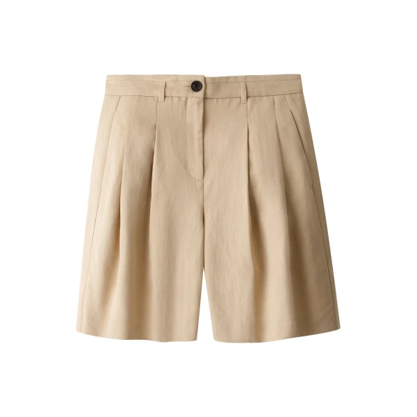 ME+EM ME+EM City Short in Warm Stone - Shorts - Intelligent British Fashion at Coveti
