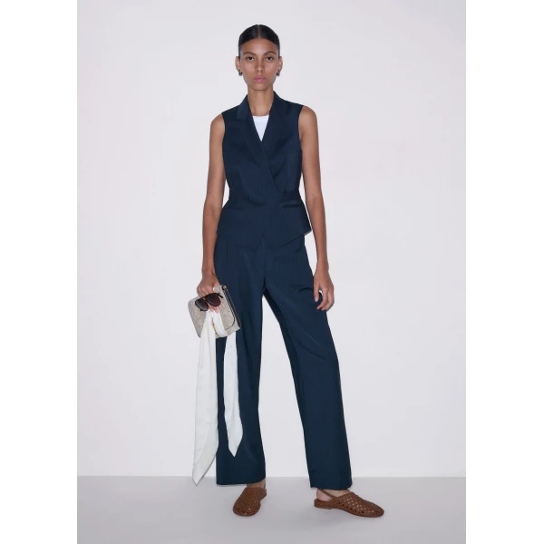 ME+EM ME+EM Clever Trouser in Navy - Pants - Intelligent British Fashion at Coveti