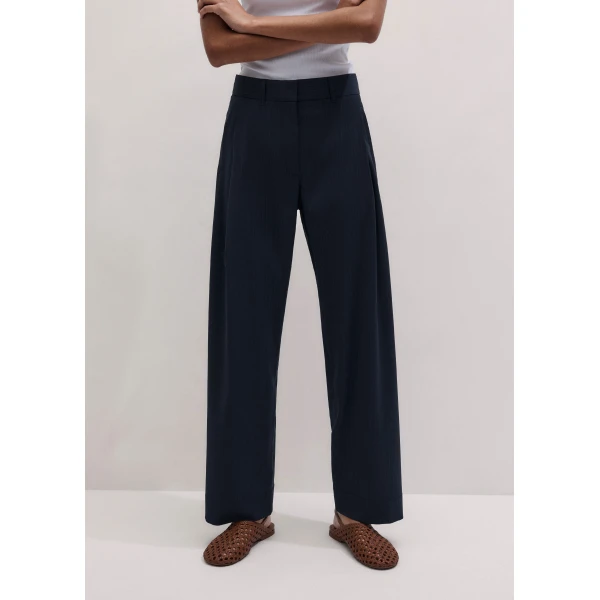 ME+EM ME+EM Clever Trouser in Navy - Pants - Intelligent British Fashion at Coveti