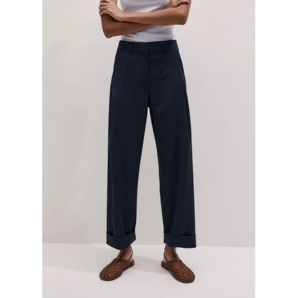 ME+EM ME+EM Clever Trouser in Navy - Pants - Intelligent British Fashion at Coveti