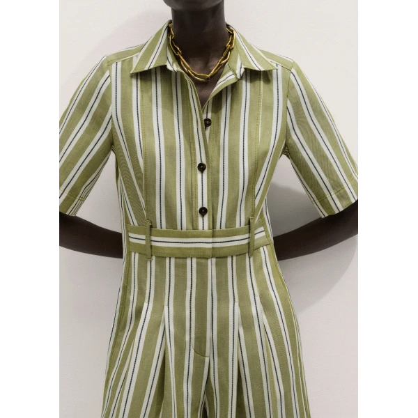 ME+EM ME+EM Crop Wide-Leg Jumpsuit in Olive/Multi - Jumpsuit - Intelligent British Fashion at Coveti