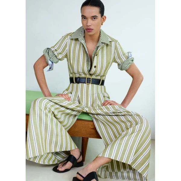 ME+EM ME+EM Crop Wide-Leg Jumpsuit in Olive/Multi - Jumpsuit - Intelligent British Fashion at Coveti