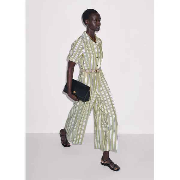 ME+EM ME+EM Crop Wide-Leg Jumpsuit in Olive/Multi - Jumpsuit - Intelligent British Fashion at Coveti