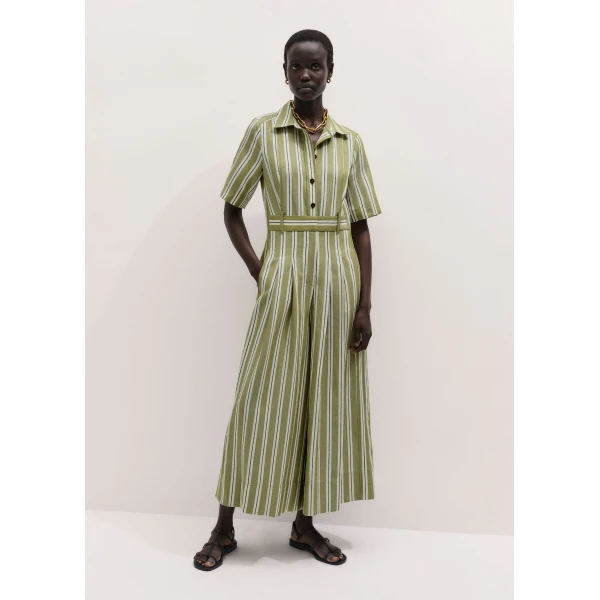 ME+EM ME+EM Crop Wide-Leg Jumpsuit in Olive/Multi - Jumpsuit - Intelligent British Fashion at Coveti