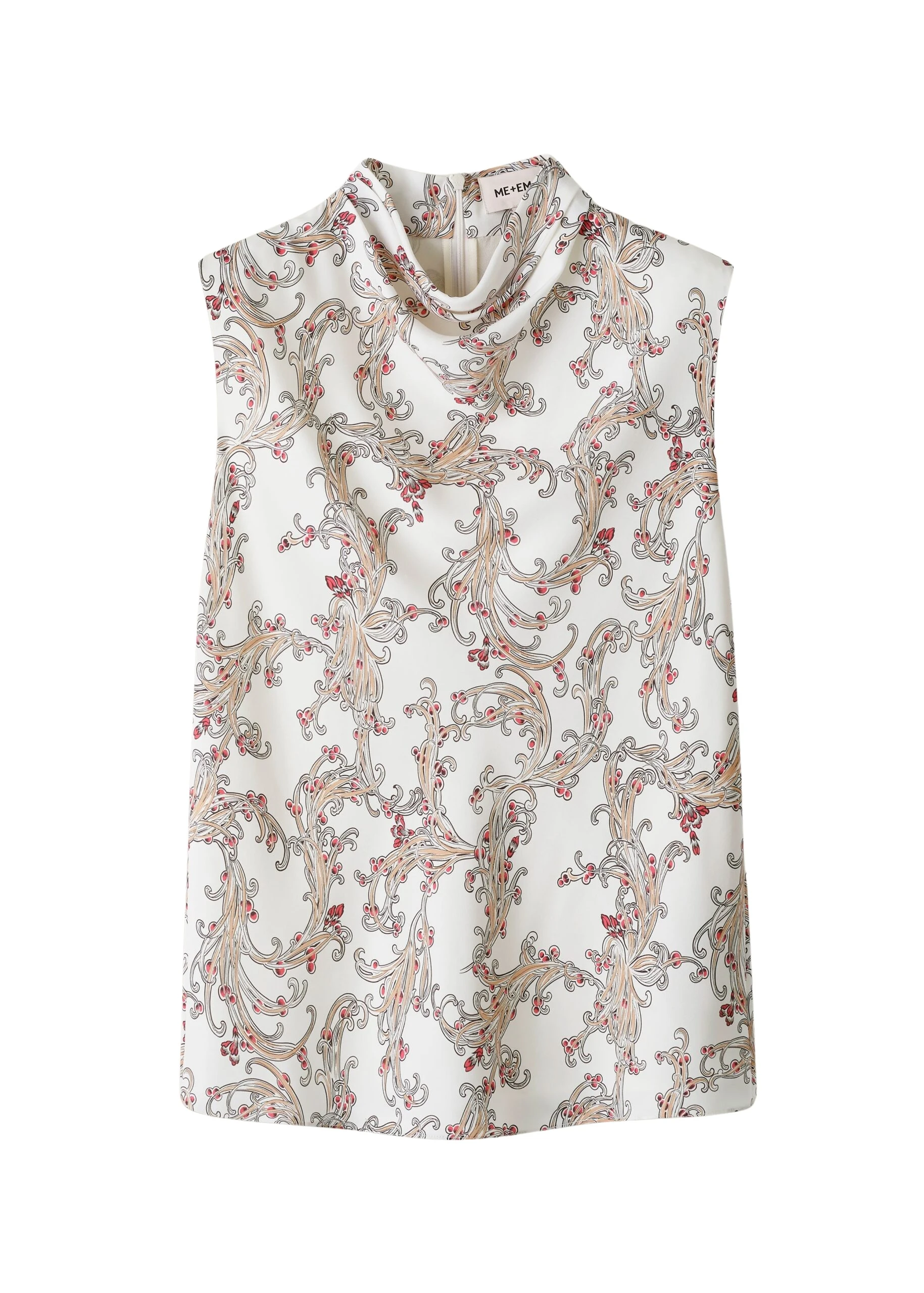 MEEM-MEEM-Drape-High-Neck-Top-in-Light-CreamMulti-Coveti-scaled86965_nobg ME+EM ME+EM Drape High Neck Top in Light Cream/Multi - Tops - Intelligent British Fashion at Coveti