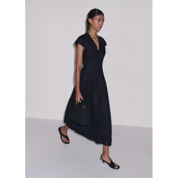ME+EM ME+EM Embroidered Maxi Dress in Black - Dresses - Intelligent British Fashion at Coveti