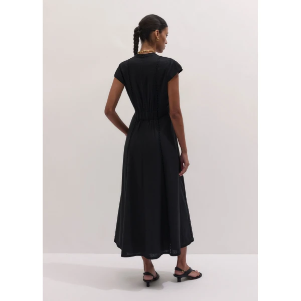 ME+EM ME+EM Embroidered Maxi Dress in Black - Dresses - Intelligent British Fashion at Coveti