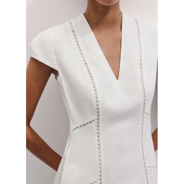 ME+EM ME+EM Embroidered Maxi Dress in Soft White - Dresses - Intelligent British Fashion at Coveti