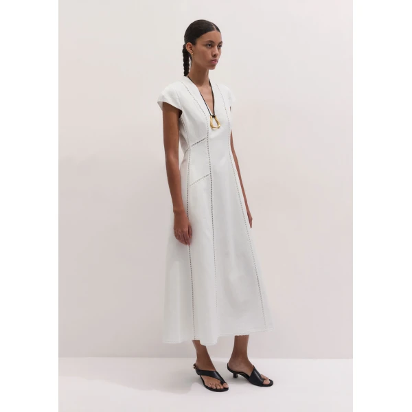 ME+EM ME+EM Embroidered Maxi Dress in Soft White - Dresses - Intelligent British Fashion at Coveti