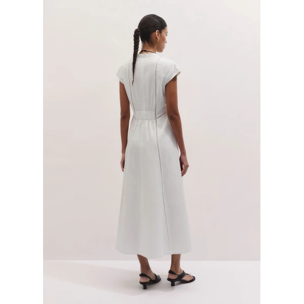ME+EM ME+EM Embroidered Maxi Dress in Soft White - Dresses - Intelligent British Fashion at Coveti