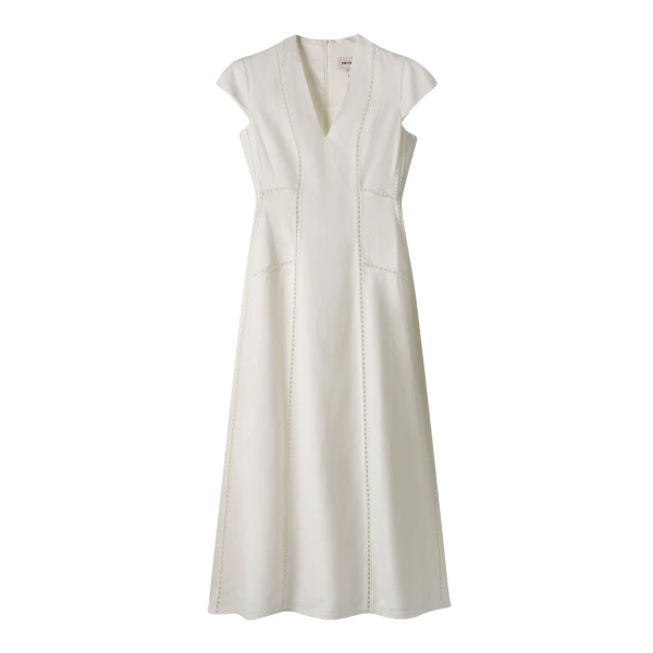 ME+EM ME+EM Embroidered Maxi Dress in Soft White - Dresses - Intelligent British Fashion at Coveti
