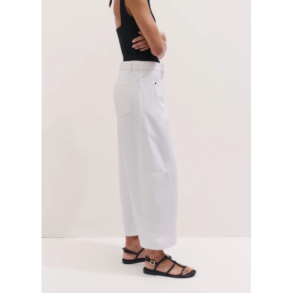 ME+EM ME+EM Exaggerated Crop Jean in Soft White Wash - Pants - Intelligent British Fashion at Coveti