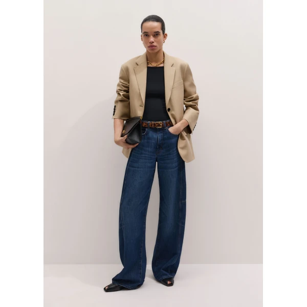 ME+EM ME+EM Exaggerated Taper Jean in Authentic Dark Wash - Pants - Intelligent British Fashion at Coveti