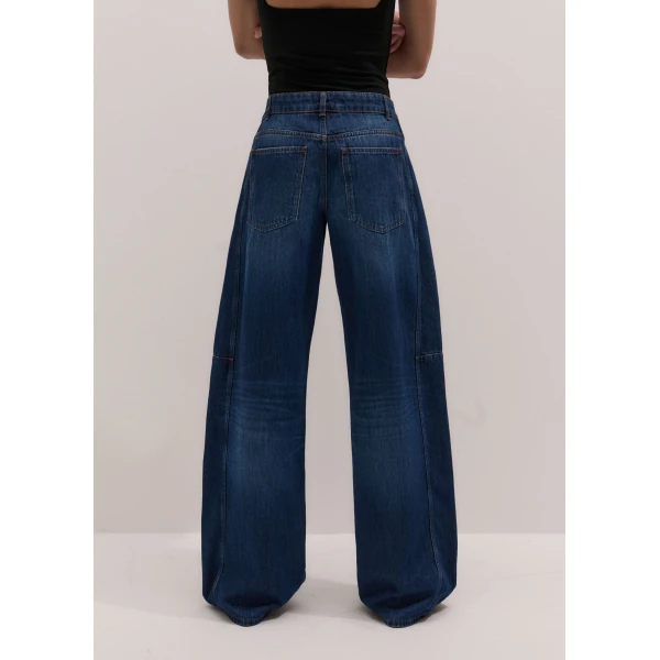 ME+EM ME+EM Exaggerated Taper Jean in Authentic Dark Wash - Pants - Intelligent British Fashion at Coveti