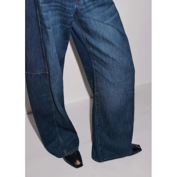 ME+EM ME+EM Exaggerated Taper Jean in Authentic Dark Wash - Pants - Intelligent British Fashion at Coveti