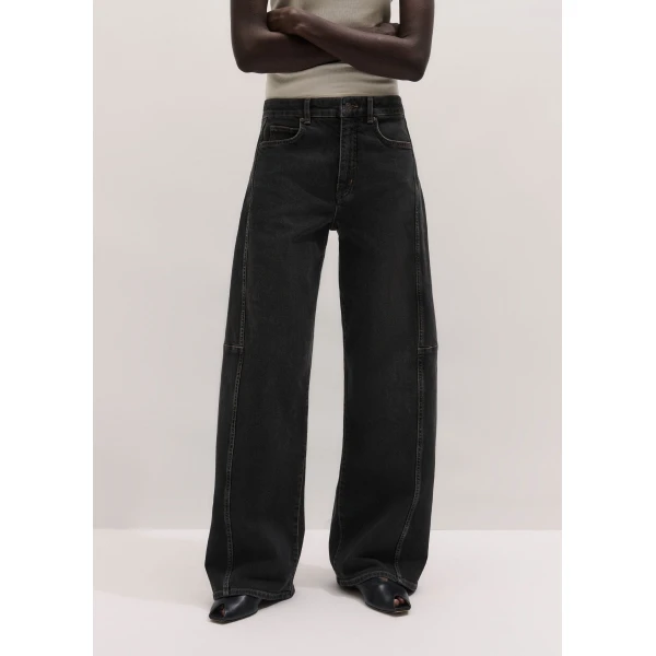 ME+EM ME+EM Exaggerated Taper Jean in Black Wash - Pants - Intelligent British Fashion at Coveti