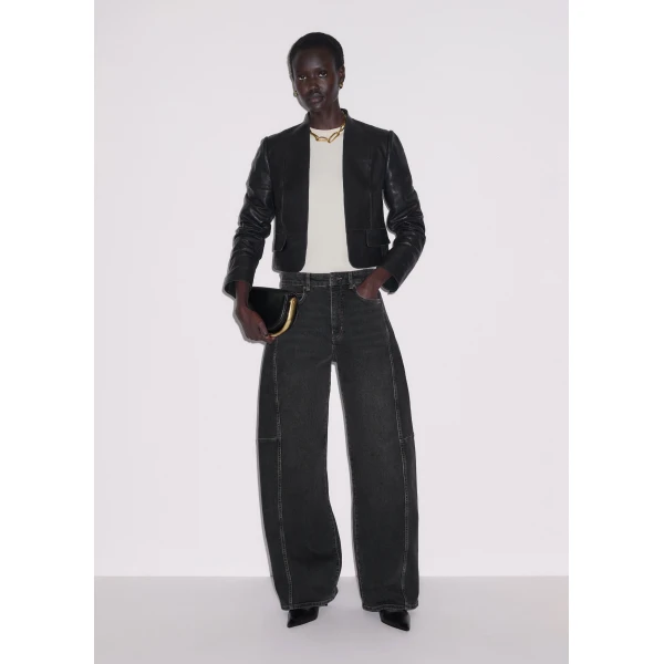 ME+EM ME+EM Exaggerated Taper Jean in Black Wash - Pants - Intelligent British Fashion at Coveti