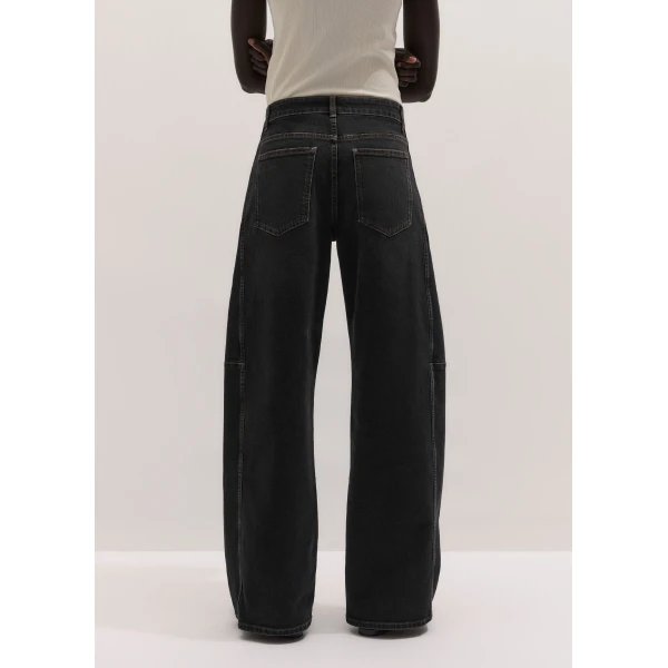 ME+EM ME+EM Exaggerated Taper Jean in Black Wash - Pants - Intelligent British Fashion at Coveti