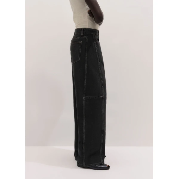 ME+EM ME+EM Exaggerated Taper Jean in Black Wash - Pants - Intelligent British Fashion at Coveti