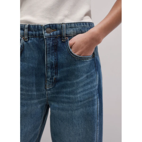 ME+EM ME+EM Exaggerated Taper Jean in Mid Blue Wash - Pants - Intelligent British Fashion at Coveti