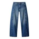 ME+EM ME+EM Exaggerated Taper Jean in Mid Blue Wash - Pants - Intelligent British Fashion at Coveti