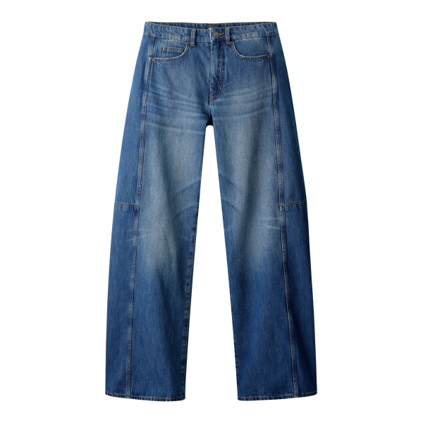 ME+EM ME+EM Exaggerated Taper Jean in Mid Blue Wash - Pants - Intelligent British Fashion at Coveti