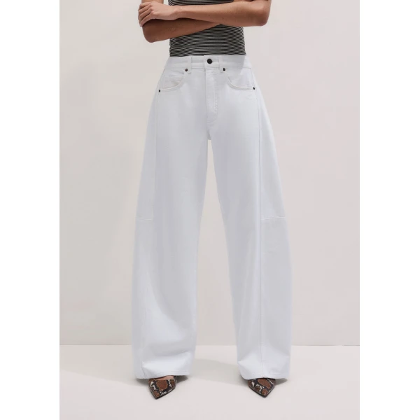ME+EM ME+EM Exaggerated Taper Jean in Soft White Wash - Pants - Intelligent British Fashion at Coveti