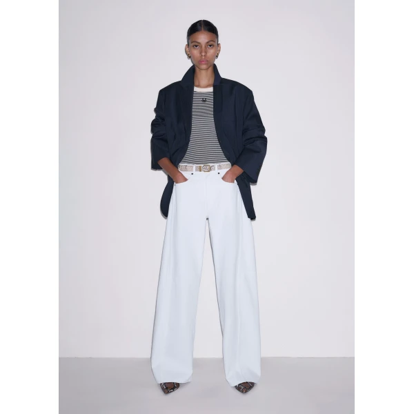 ME+EM ME+EM Exaggerated Taper Jean in Soft White Wash - Pants - Intelligent British Fashion at Coveti