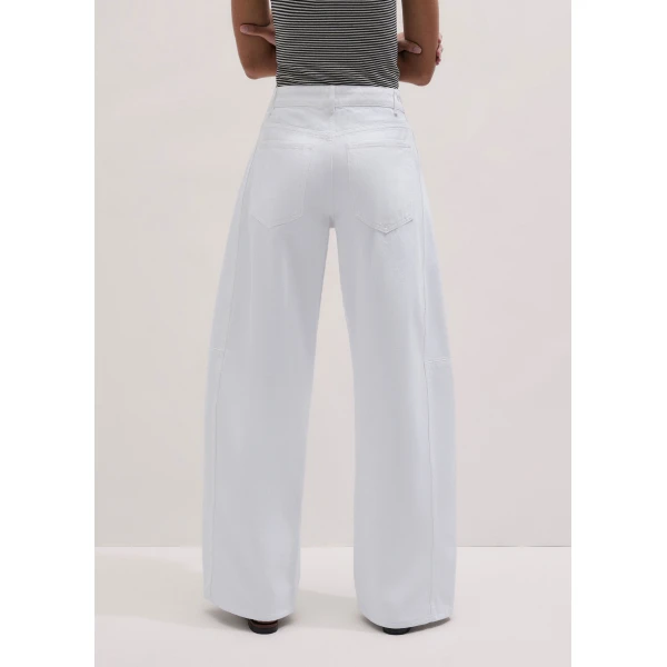 ME+EM ME+EM Exaggerated Taper Jean in Soft White Wash - Pants - Intelligent British Fashion at Coveti
