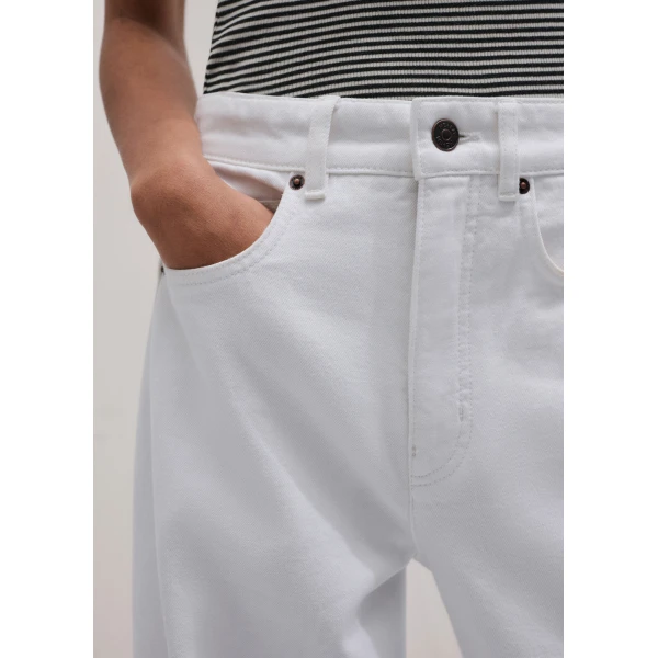 ME+EM ME+EM Exaggerated Taper Jean in Soft White Wash - Pants - Intelligent British Fashion at Coveti